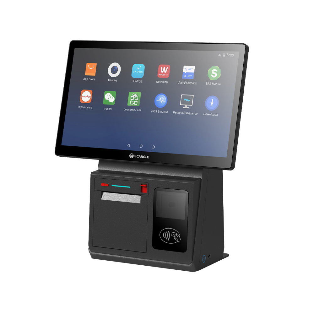 80mm Termal Yazıcı/2D barkod tarayıcılı Scangle K5 Dokunmatik Kiosk POS Sistemleri 80mm Termal Yazıcı/2D barkod tarayıcılı Scangle K5 Dokunmatik Kiosk POS Sistemleri