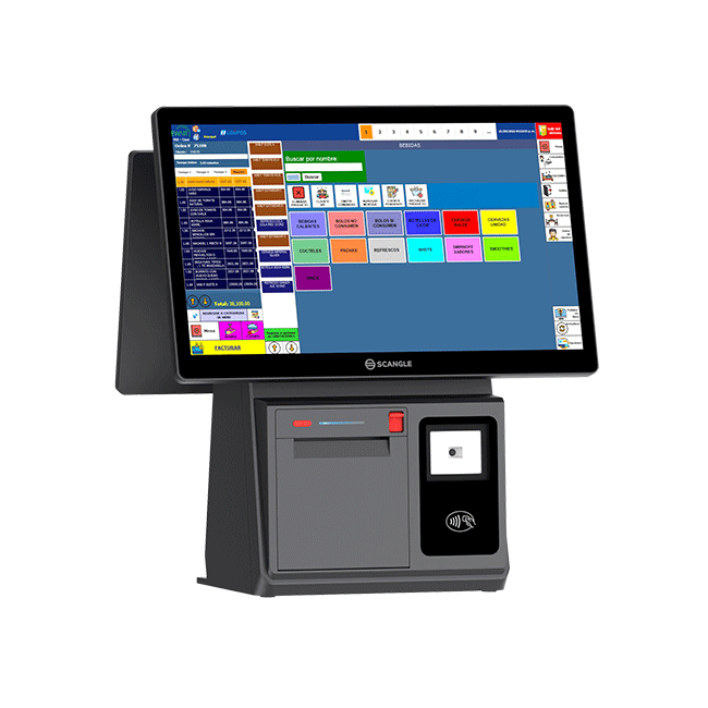 Scangle K5 Touch Kiosk POS Systems Système de point de vente 80mm termal yazıcı/2D barkod tarayıcı ile